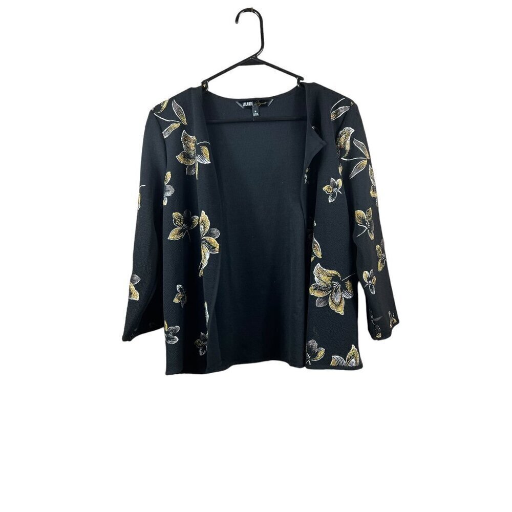 Lularoe Elegant Stella Women's Black & Gold Floral Sweater